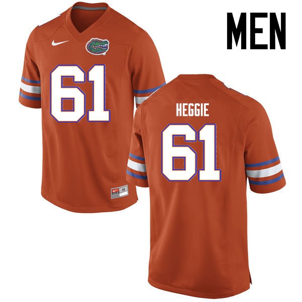Florida Gators Men #61 Brett Heggie College Football Jerseys Orange